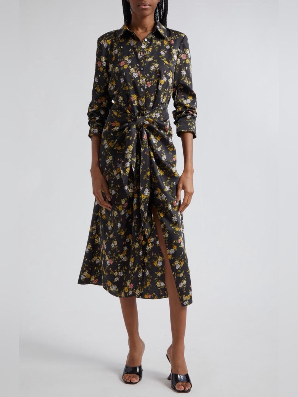 Cinq a Sept Jacey Floating Daisies Shirtdress - size 6